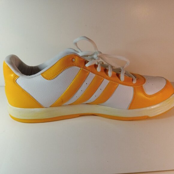 Addias  Yellow and Black Stripe Low Top Sneakers SZ. 18 - Picture 2 of 11